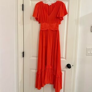 Rami Brook Joanie short sleeve maxi dress in bright lily